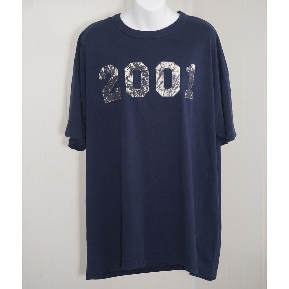 Russell Athletic XXL Navy Blue T-Shirt 2001 Coach Mac Graphic Made In USA